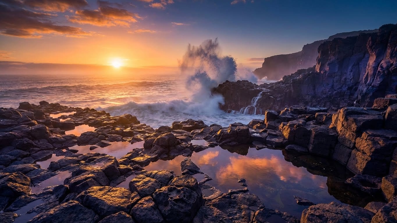 Golden Hour Coastal Landscape