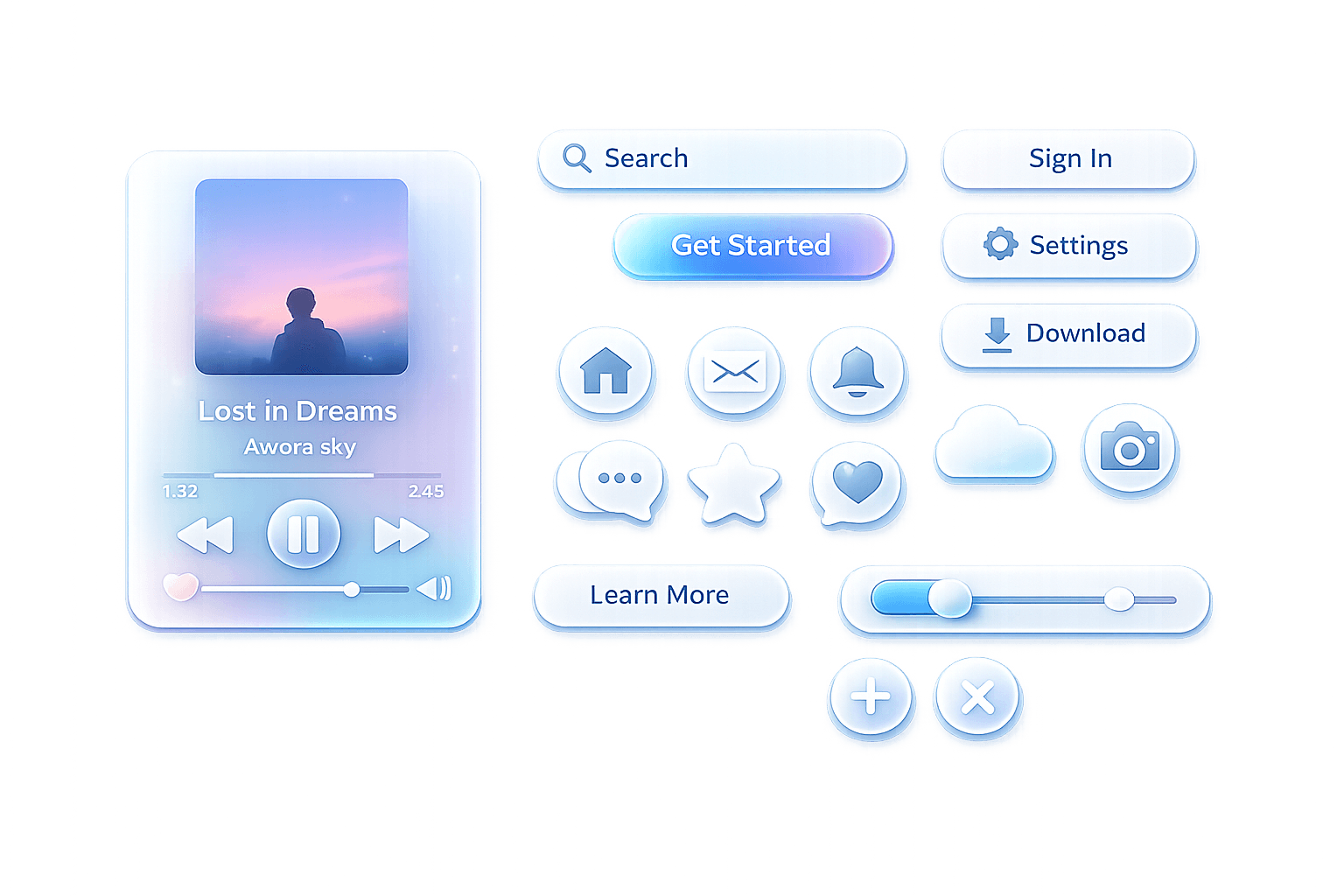 Glassmorphism UI Kit
